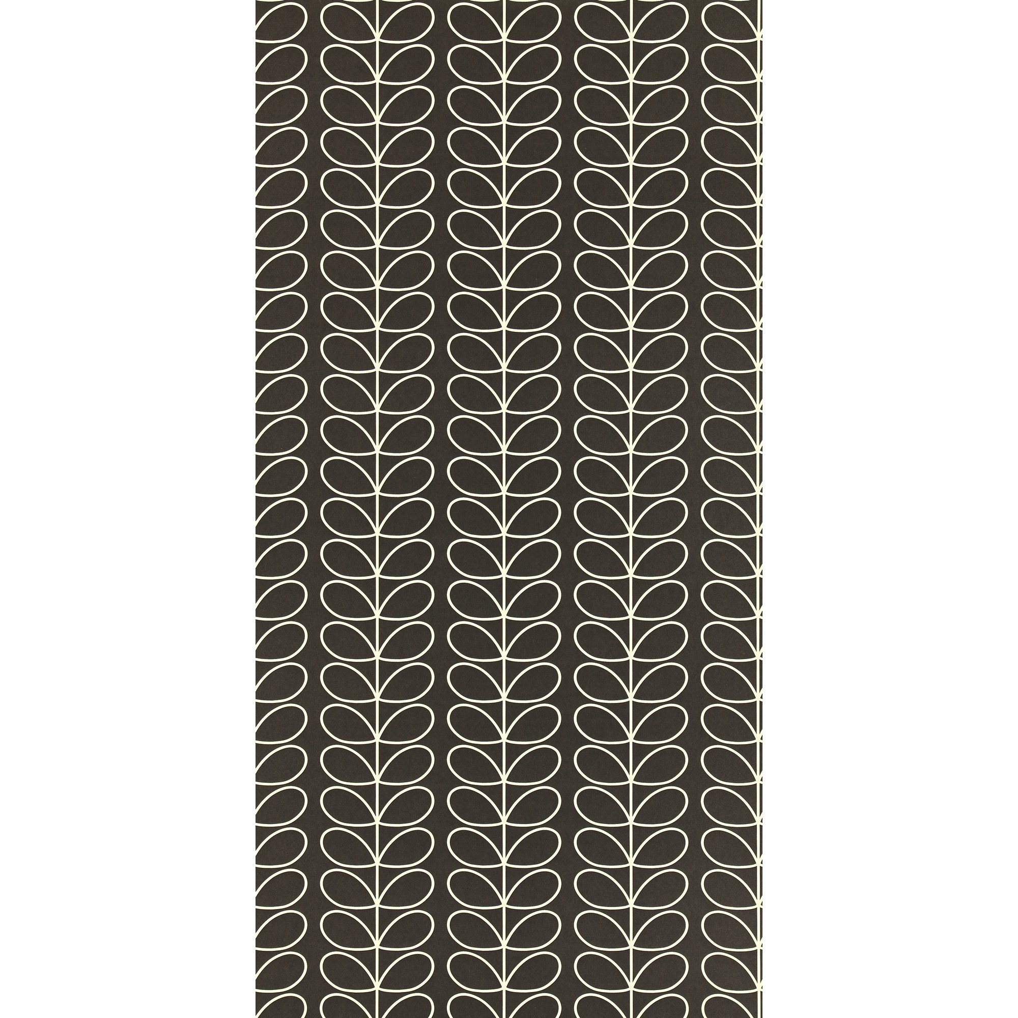 Linear Stem Wallpaper 110398 By Orla Kiely Graphite Grey